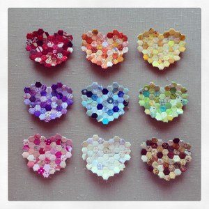 Rainbow of Hexie Hearts - Miss Leela